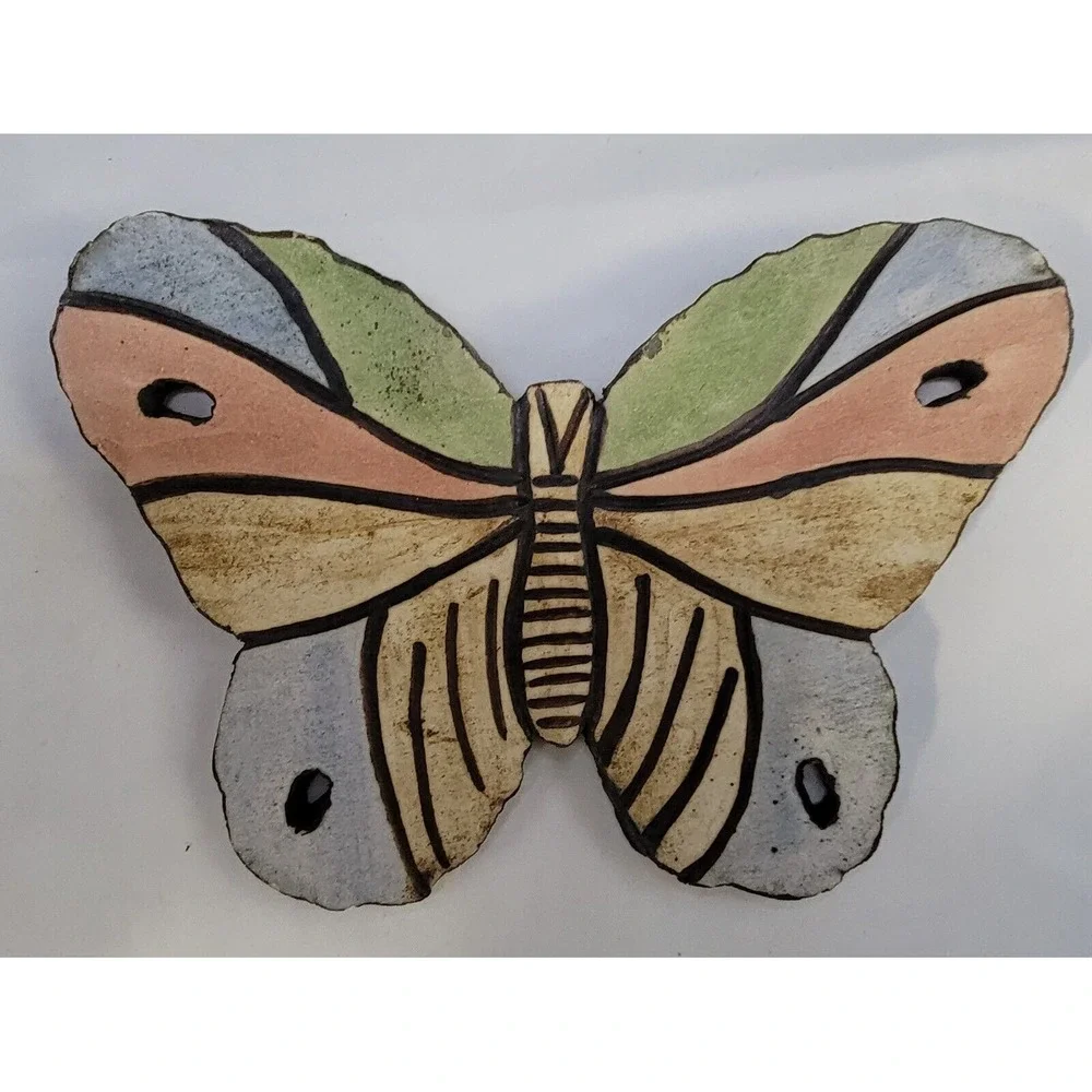 Wall Hanging Ceramic Butterfly Hand Painted Butterflies Watercolors